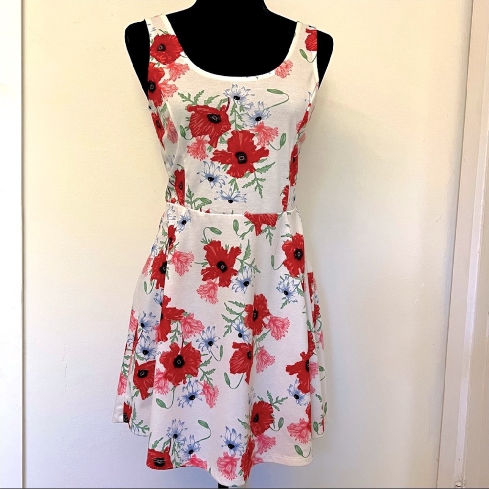 H&M Divided Red Sleeveless for and flair dress